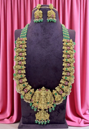 Traditional jadav long haram with God laxmi motive locket -perfect for traditional wear